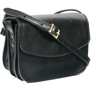 Dámska malá talianska kožená vintage messenger taška