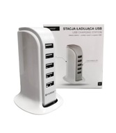 USB NABÍJACIA STANICA 5 ZÁSUVEK 30W 2m BIELY kábel