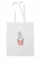 Módna biela taška cez rameno Kpop BTS Army Cotton Shopper