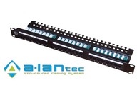 ALANTEC Patch panel RACK 19'' UTP kat.5e 24p polica