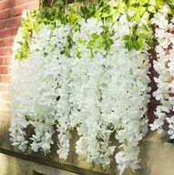 12 x Wisteria 110 cm Kvety Garland White XXL