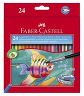 Vodové ceruzky Faber-Castell 24 farieb + štetec