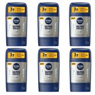 NIVEA MEN Pánsky antiperspirant Silver 6x50 ml