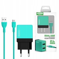 RÝCHLA NABÍJAČKA 2x USB 2A + MIKRO USB KÁBEL