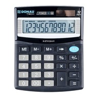 Kancelársky kalkulátor Donau tech, 12-miestny. displej, rozmery 122x100x32 mm, diel