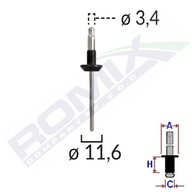 Montážny nit 3,4 mm podbehy kolies VOLVO x10ks