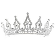 CROWN diadém CRYSTALS SVADOBNÁ diadém - strieborná farba - SVADBA