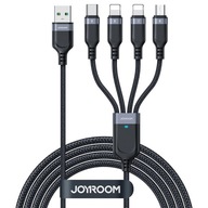 4v1 USB-A - USB-C / 2 x Lightning / Micro kábel na nabíjanie a prenos