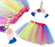 OUTFIT RAINBOW UNICORN, SUKŇA jednorožca, čelenka