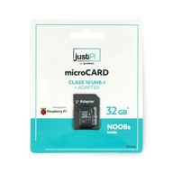 microSD karta justPi 32 GB 100 MB/s trieda 10 NOOBs RPi