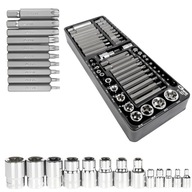 IMBUS BIT SET H4-H14, TORX T20-T70 A TORX E4-E24, STEEL S2, 55 EL VLOŽKA