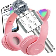 SET KARAOKE BLUETOOTH MIKROFÓN + SLÚCHADLÁ PRE DETI MAČACIE UŠI