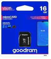 GOODRAM CARD MICROSD 16GB MICRO + SD ADAPTÉR