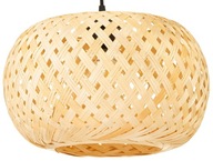 Čierna BOHO bambusová závesná lampa 35cm BMB02