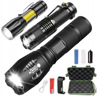 SET 3x TAKTICKÁ BATERKA CREE XM-L T6 Q5 COB