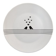 Jedálenský tanier vtáčiky srdiečka porcelán Ø 26 cm