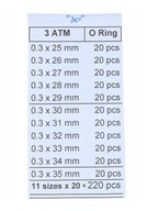 TESNENIA O-KRÚŽKOV hrúbka 0,3 MM SADA 220 kusov