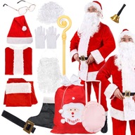 SANTA CLAUS OUTFIT PREMIUM KOSTÝM 13v1 VELÚROVÝ PROFESIONÁLNY PLYŠ