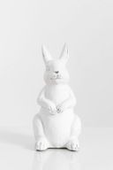 Figúrka bieleho zajačika stojaceho na labkách 23cm