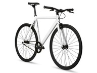 Biely 6-kolesový bicykel Single Speed ​​52 s pevným prevodom