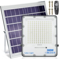 Set 300W LED reflektor + 6V/18W solárny panel s diaľkovým ovládaním | 5000lm