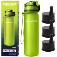 FĽAŠOVÝ FILTER AQUAPHOR CITY FĽAŠA 500ml ZELENÁ + 3 NÁPLŇKY