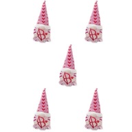 5x Valentínsky škriatkovia Plyšové valentínske dekorácie Gnomes Va