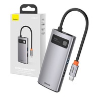 Rozbočovač Baseus Metal Gleam Series 4v1, USB-C na USB 3.0 + USB 2.0 + HDMI + C PD