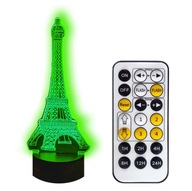 EIFFELOVA VEŽA Paris 3D LED NOČNÁ LAMPA + DIAĽK