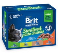 Brit Cat vrecúška 1200g STERILNÝ TANIER (12x100g)