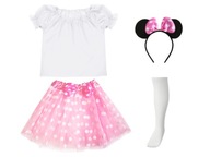 OUTFIT MINNIE MOUSE ČELENKA SUKŇA 98-110 4 kusy