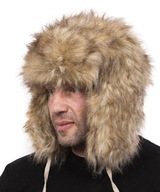 Kožušinová čiapka Kanec Ushanka Zimná teplá Uszatka