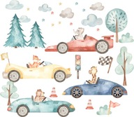 Nálepky na stenu Animals Cars pre deti