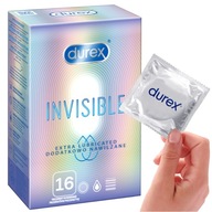 Kondómy DUREX INVISIBLE Dodatočne lubrikované tenké 16 ks.