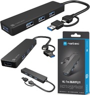 USB-C 3.0 HUB NATEC MAYFLY 4-PORTY + USB-A ADAPTÉR