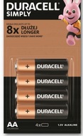Alkalická batéria DURACELL AA (R6) 4 kusy