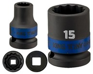 KING TONY nástrčný kľúč SHORT IMPACT 1/2" 12-STRANNÝ 15 x 38 mm Cr-Mo PRO