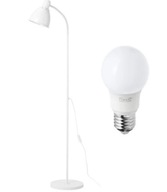 IKEA LERSTA STOJNÁ LAMPA, SPODNÁ + ŽIAROVKA - BIELA