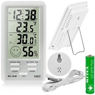 MATERIÁLNA STANICA LCD POČASIE TEPLOMER HYGROMETER HODINY MAGNET BATÉRIE SADA