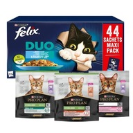 Mokré jedlo pre mačku Felix Fantastic Duo Fish 44x85g + Freebies