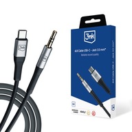 AUX kábel 3mk USB-C na 3,5 mm mini jack, 1m, kábel do auta, rádio