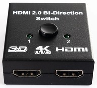 Zlučovač Rozbočovač HDMI Rozbočovač 2x1 1x2 Prepínač 2x