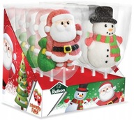 Vianočné lízanky Santa Clauses and Snowmen Christmas Anba 45g 12 kusov