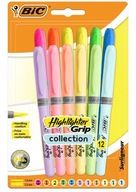 Zvýrazňovač Grip Pastel mix 12ks BIC