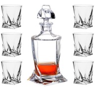 CRYSTAL QUADRO set Decanter Glasses GRAVÍROVANIE