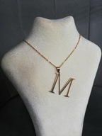 retiazkový náhrdelník s PÍSMENOM M 45cm + 5cm OCEL