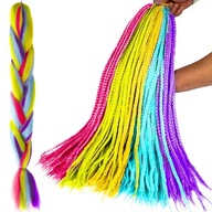 SYNTETICKÉ VLASY RAINBOW 60cm DREADS LONG BRAID SET