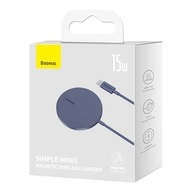 Baseus Simple Mini3 magnetická nabíjačka MagSafe Qi 15W fialová