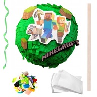 PINIATA Minecraft MEGA SET Tyčové konfety Sáčky na cukrovinky Stuha