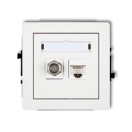 SAT ZÁSUVKA TYP F + RJ45 5e KARLIK DECO WHITE